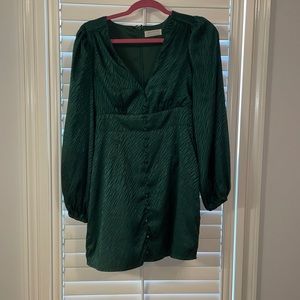 emerald green urban outfitters dress